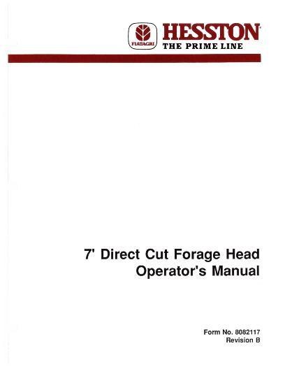AGCO DC7 Direct Cut Forage Head (7 ft, eff sn 150 - 249 & 351 - 450) Operator Manual 8082117 English