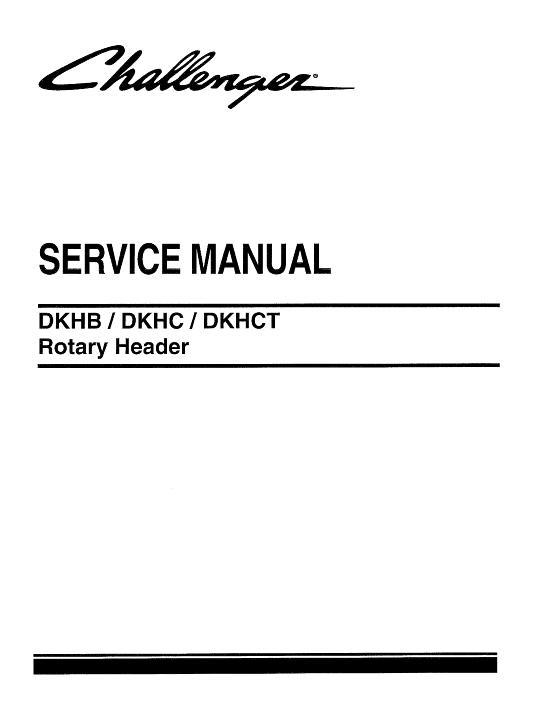 AGCO DKHB DKHC DKHCT Rotary Header (w roll conditioner) Service Manual 79027238A English