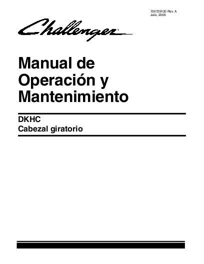 AGCO DKHC Series Rotary Header (w roll conditioner, hyd tensioner) Operator Manual 700729120A Spanish