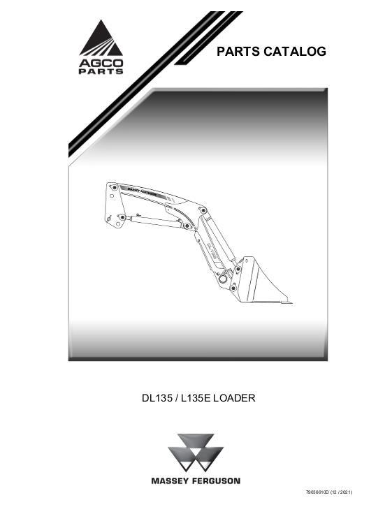 AGCO DL135 L135E Loader Parts Book 79036610D English
