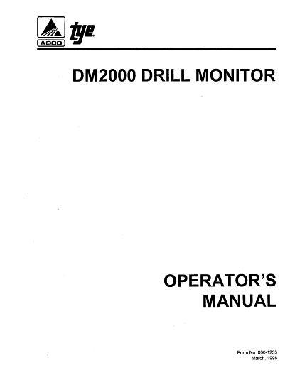 AGCO DM2000 Drill Monitor (1998) Operator Manual 000-1233 English 1 AGCO DM2000 Drill Monitor (1998) Operator Manual 000-1233 English