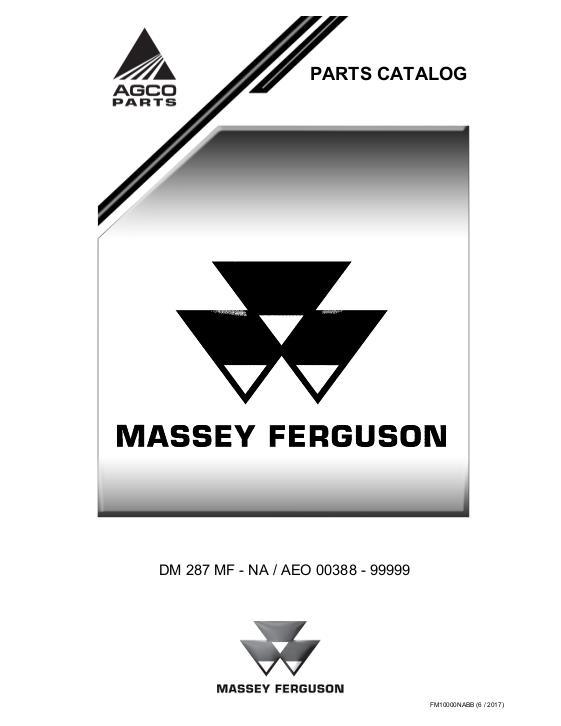 AGCO DM287 Mower Parts Book FM10000NAB English