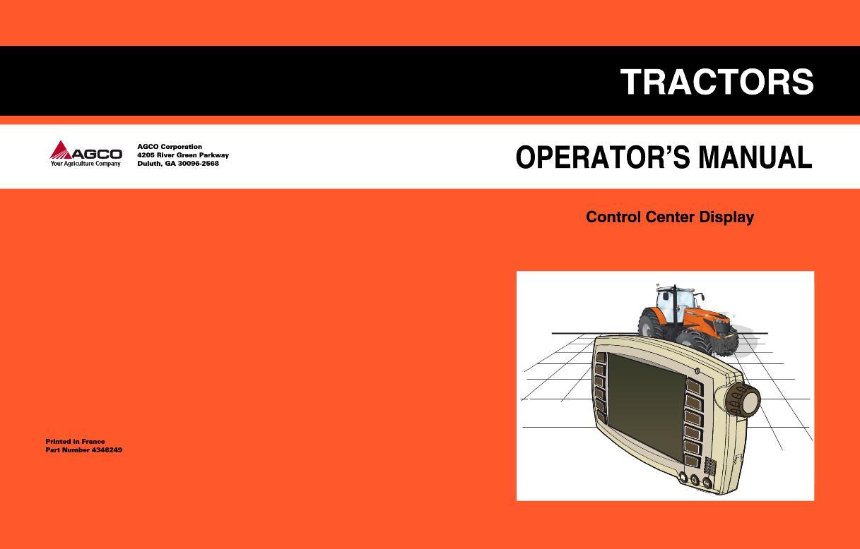 AGCO DT200B Series Tractor Datatronics 4 (display) Operator Manual 4346249M3 English