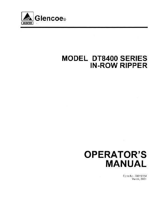 AGCO DT8400 Deeptill Ripper Operator Manual 79019154 English 1 AGCO DT8400 Deeptill Ripper Operator Manual 79019154 English