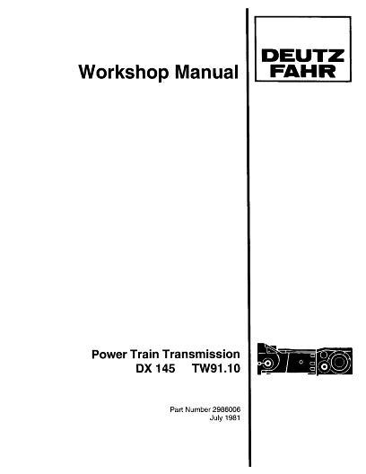 AGCO DX130 Tractor (TW91 transmission) Service Manual 2986006 English