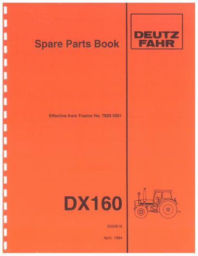 AGCO DX160 Tractor (78 Series) Parts Book 5000818 Multiple