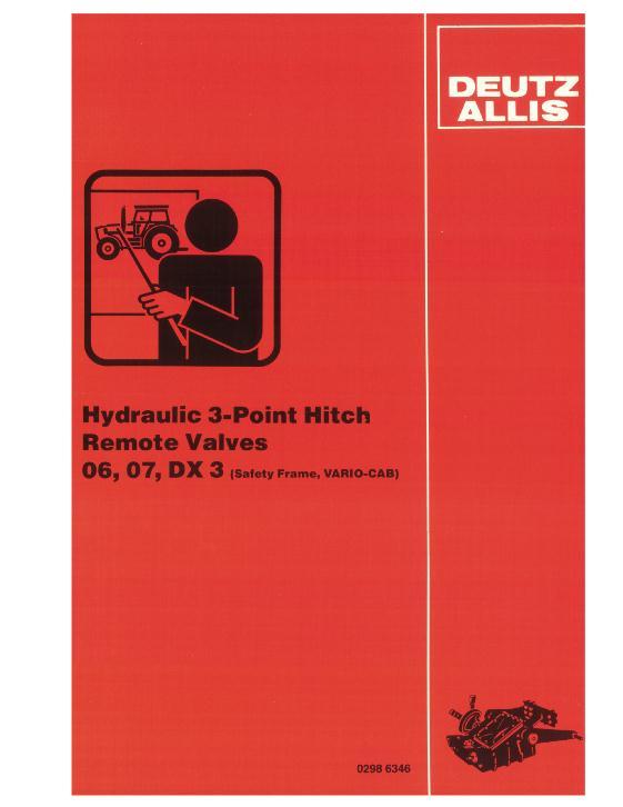 AGCO DX3 6200 Series Tractor (hyd 3-point remote valve, Vario cab) Service Manual 2986346 English