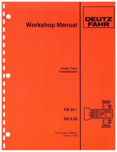 AGCO DX6.50 7120 Tractor (TW911 transmission) Service Manual 2986467 English