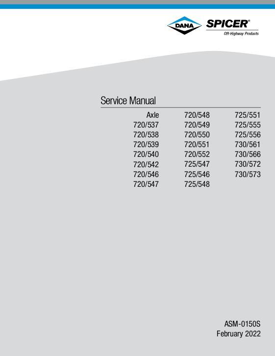AGCO Dana 720 725 730 Front Axle (section) Service Manual ASM-0150S Spanish