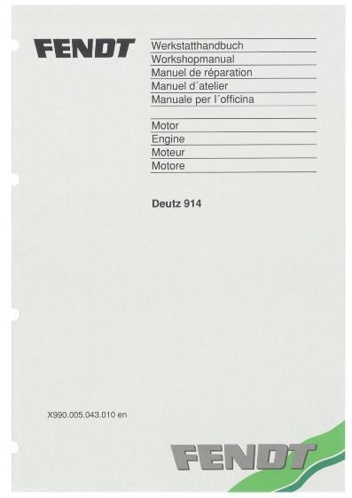 AGCO Deutz 914 Diesel Engine (section) Service Manual 72429901 English