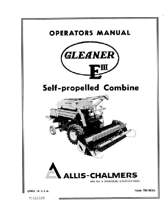 AGCO E3 Combine (eff sn 25001) Operator Manual 71186320 English 1 AGCO E3 Combine (eff sn 25001) Operator Manual 71186320 English