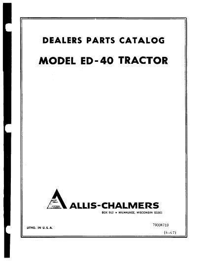 AGCO ED 40 Tractor Parts Book 79004710 English