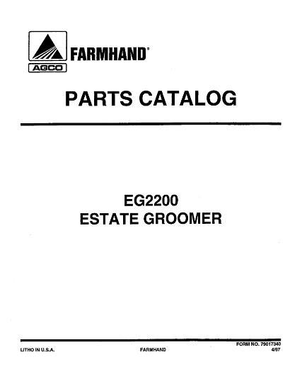 AGCO EG2200 Rotary Cutter (1997) Parts Book 79017340 English