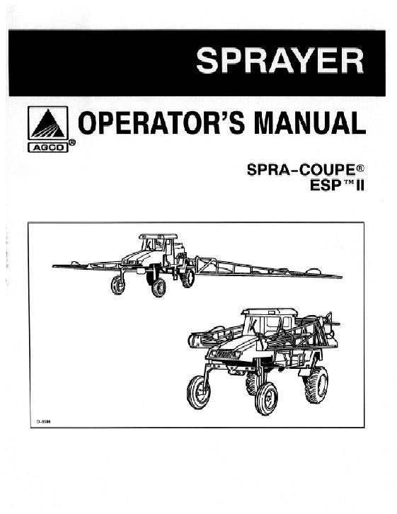 AGCO ESP II ESP 2 Sprayer Control (system, 1995 - 2000) Operator Manual 79017949B English 1 AGCO ESP II ESP 2 Sprayer Control (system, 1995 - 2000) Operator Manual 79017949B English