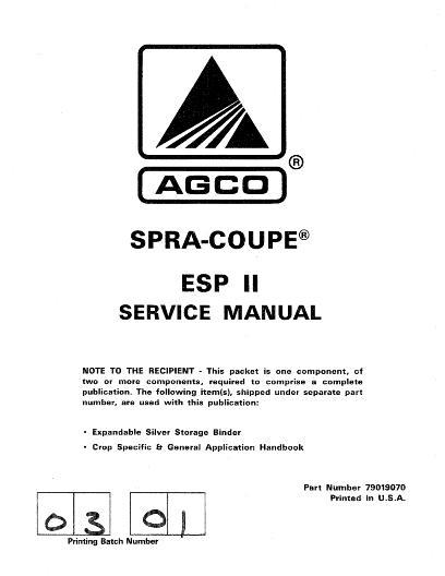 AGCO ESP II ESP 2 (system, 1995-2000) Service Manual 79019070 English