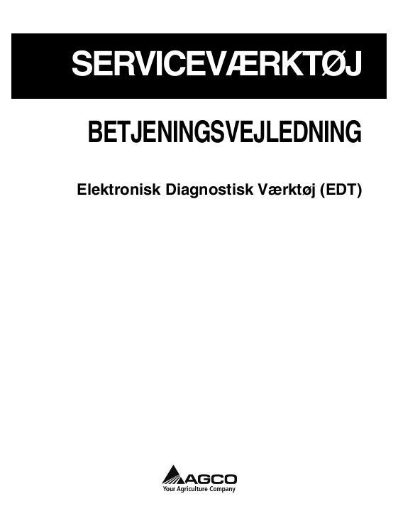 AGCO Electronic Diagnostic Tool (EDT) Operator Manual 79033187E Danish