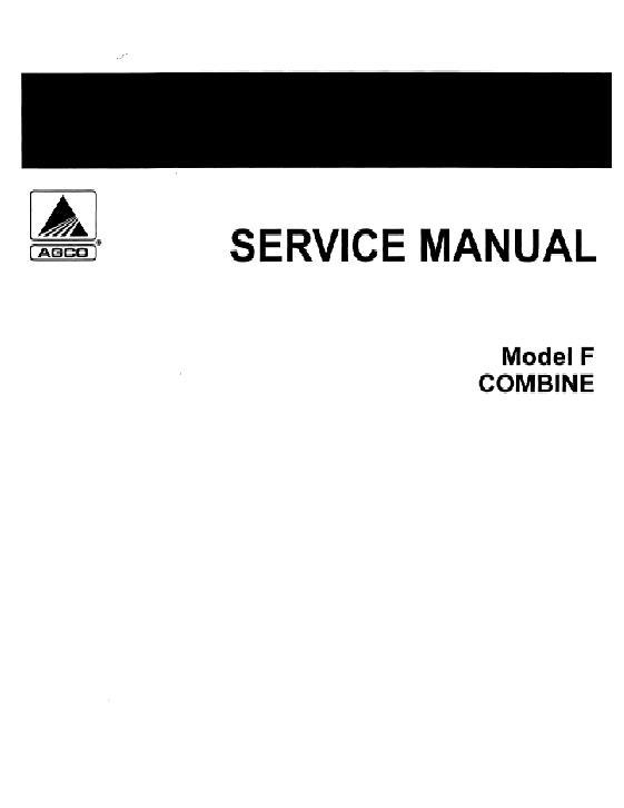 AGCO F Combine (not F2 or F3) Service Manual 79003427 English