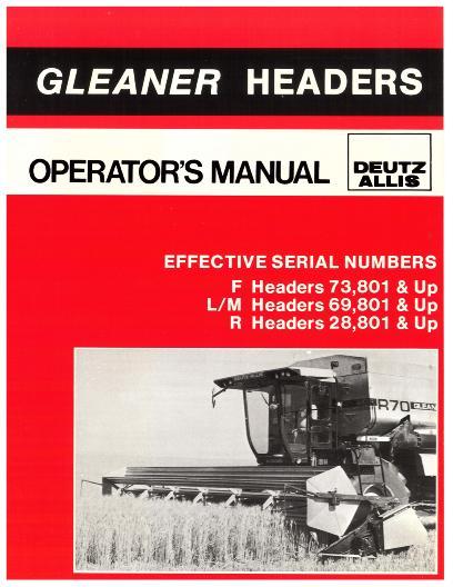 AGCO F L M R Grain Header (eff F 73801, L M 69801, R 28801) Operator Manual 71357950 English 1 AGCO F L M R Grain Header (eff F 73801, L M 69801, R 28801) Operator Manual 71357950 English
