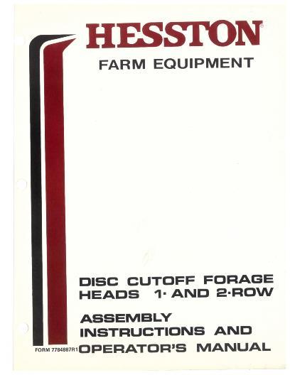 AGCO F1R (sn 3100 & up) F2R (sn 5000 and up ) Head Operator Manual 7784887 English 1 AGCO F1R (sn 3100 & up) F2R (sn 5000 and up ) Head Operator Manual 7784887 English