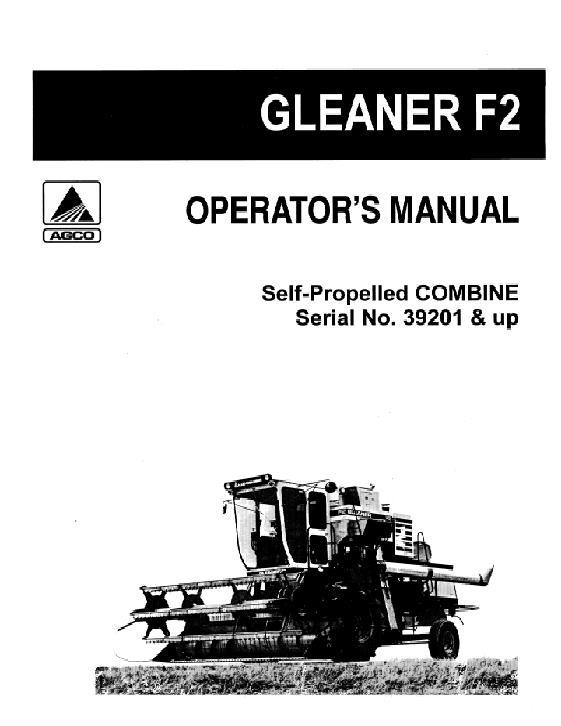 AGCO F2 Combine (eff sn 39201-41700) Operator Manual 71301648 English