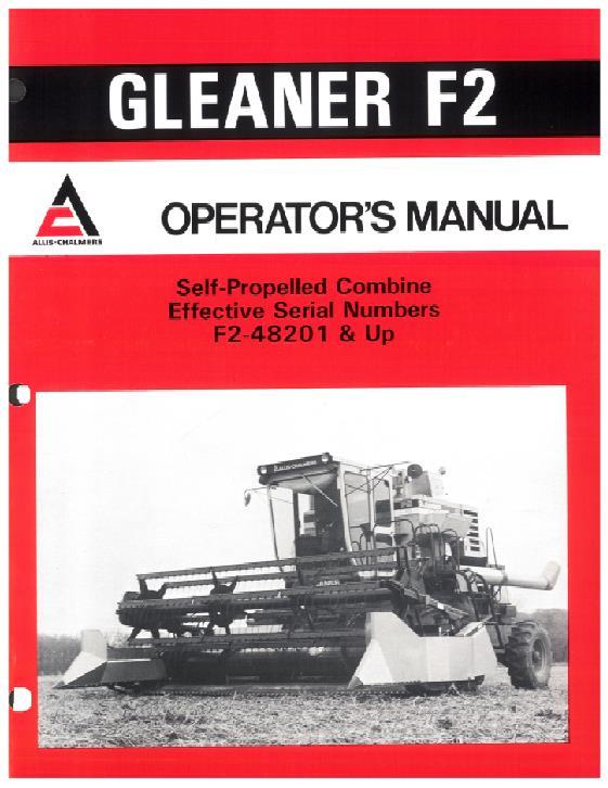 AGCO F2 Combine (eff sn 48201-49600) Operator Manual 71328773 English