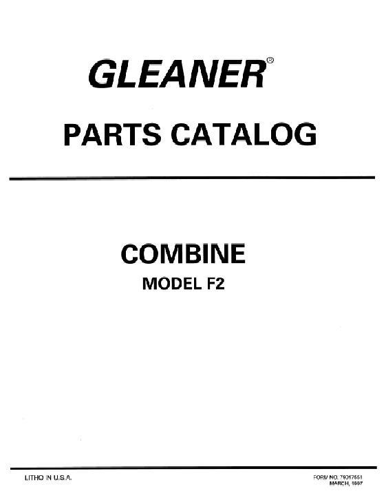 AGCO F2 F3 Combine (prior sn 51001) Parts Book 79017551 English