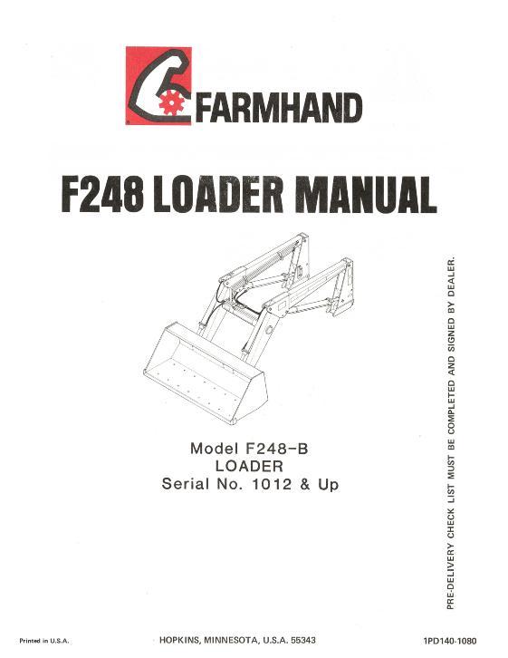 AGCO F248-B Loader (mounted, eff sn 1012, 1980) Operator Manual 1PD1401080 English 1 AGCO F248-B Loader (mounted, eff sn 1012, 1980) Operator Manual 1PD1401080 English