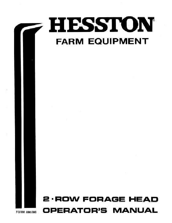AGCO F2R Forage Head (2 row, eff sn 1600 - 3406) Operator Manual 888388 English 1 AGCO F2R Forage Head (2 row, eff sn 1600 - 3406) Operator Manual 888388 English