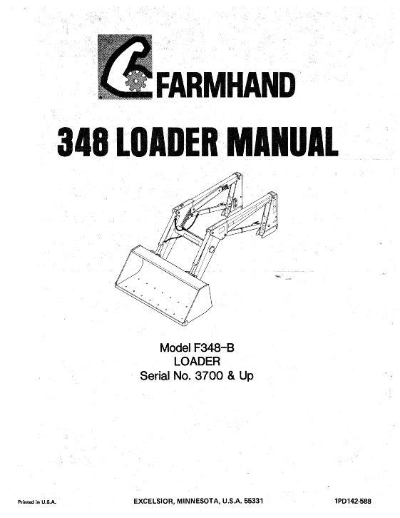 AGCO F348-B Loader (mounted, eff sn 3700, 1988) Operator Manual 1PD142588 English 1 AGCO F348-B Loader (mounted, eff sn 3700, 1988) Operator Manual 1PD142588 English