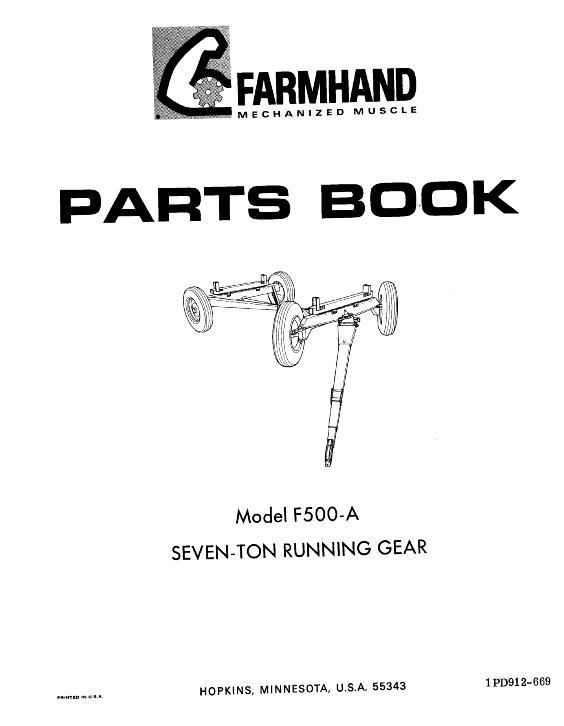 AGCO F500-A Running Gear (7 ton, 1969) Operator Manual 1PD912669 English 1 AGCO F500-A Running Gear (7 ton, 1969) Operator Manual 1PD912669 English
