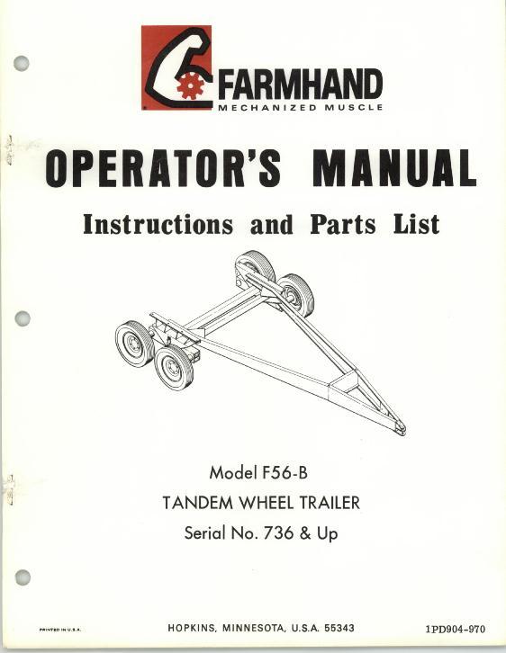 AGCO F55-B Trailer (tandem wheel, eff sn 736, 1970) Operator Manual 1PD904970 English 1 AGCO F55-B Trailer (tandem wheel, eff sn 736, 1970) Operator Manual 1PD904970 English