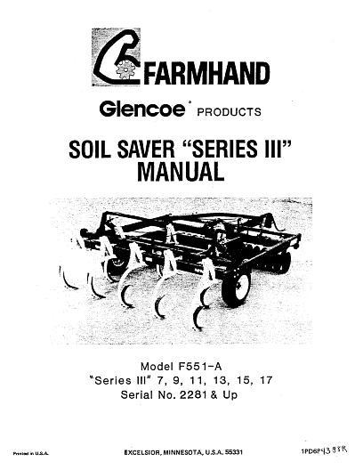 AGCO F551-A Series 3 Soil Saver (7 ft - 17 ft, eff sn 2281) Operator Manual 1PD684388R English 1 AGCO F551-A Series 3 Soil Saver (7 ft - 17 ft, eff sn 2281) Operator Manual 1PD684388R English