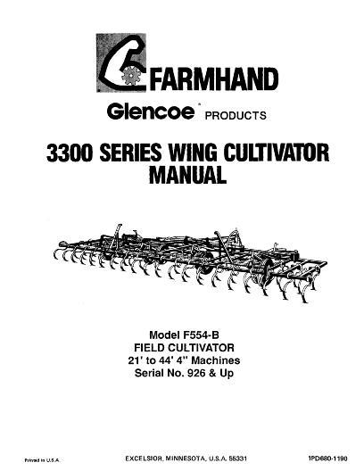 AGCO F554-B 3300 Series Wing Cultivator (21 ft-44 ft-4in, eff sn 926) Operator Manual 1PD6801190 English 1 AGCO F554-B 3300 Series Wing Cultivator (21 ft-44 ft-4in, eff sn 926) Operator Manual 1PD6801190 English