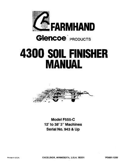 AGCO F555-C 4300 Series Soil Finisher (12-38 ft-3 in, eff sn 943) Operator Manual 1PD6811289 English 1 AGCO F555-C 4300 Series Soil Finisher (12-38 ft-3 in, eff sn 943) Operator Manual 1PD6811289 English
