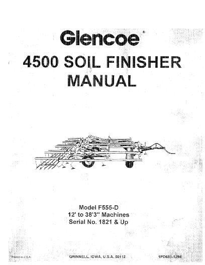 AGCO F555-D 4500 Series Soil Finisher (12-38 ft-3 in, eff sn 1821) Operator Manual 1PD6811294 English 1 AGCO F555-D 4500 Series Soil Finisher (12-38 ft-3 in, eff sn 1821) Operator Manual 1PD6811294 English