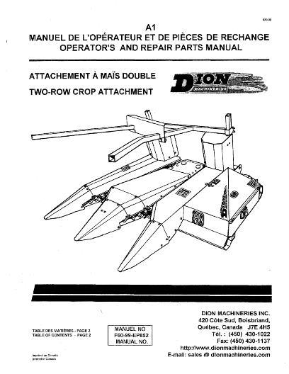 AGCO F60 Crop Attachment (2 row) Operator Manual F6099EP852 Multiple 1 AGCO F60 Crop Attachment (2 row) Operator Manual F6099EP852 Multiple