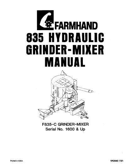 AGCO F835-C Grinder Mixer (eff sn 1600, 1981) Operator Manual 1PD8451181 English 1 AGCO F835-C Grinder Mixer (eff sn 1600, 1981) Operator Manual 1PD8451181 English