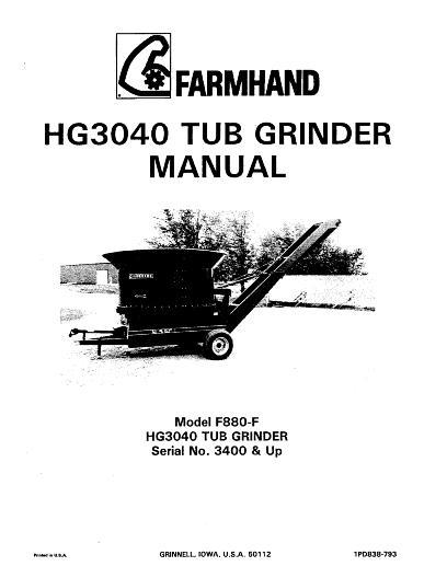 AGCO F880-F HG3040 Tub Grinder (eff sn 3400, 1993) Operator Manual 1PD838793 English 1 AGCO F880-F HG3040 Tub Grinder (eff sn 3400, 1993) Operator Manual 1PD838793 English