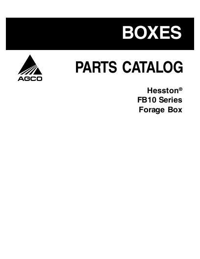 AGCO FB10 Forage Box (Dion, 2004) Parts Book 79021065B English