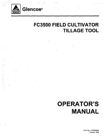 AGCO FC3500 Cultivator (1996) Operator Manual 1PD680396 English 1 AGCO FC3500 Cultivator (1996) Operator Manual 1PD680396 English