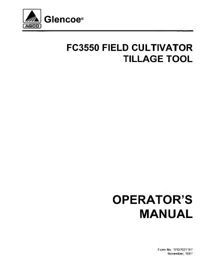 AGCO FC3550 Cultivator (1997) Operator Manual 1PD7621197 English 1 AGCO FC3550 Cultivator (1997) Operator Manual 1PD7621197 English