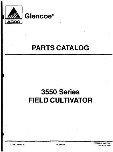 AGCO FC3550 Cultivator (1997) Parts Book 79017632 English
