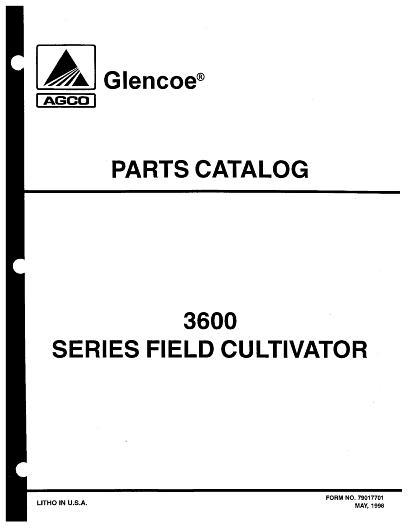 AGCO FC3600 Cultivator (1997) Parts Book 79017701 English