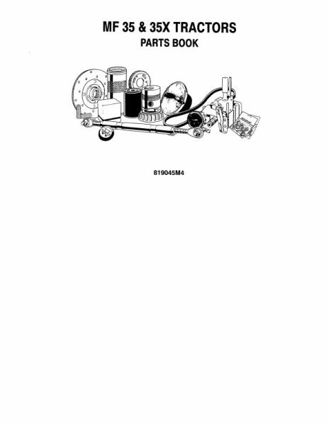 AGCO FE35 FE 35 Tractor (3 - 4 cylinder diesel) Parts Book 819045M4 English