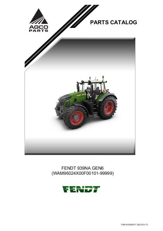 AGCO FENDT 939NA GEN6 Parts Book F960105T English