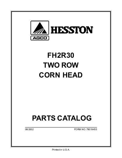 AGCO FH2R30 2 Row Corn Head (prior to sn 'M') Parts Book 79019455 English