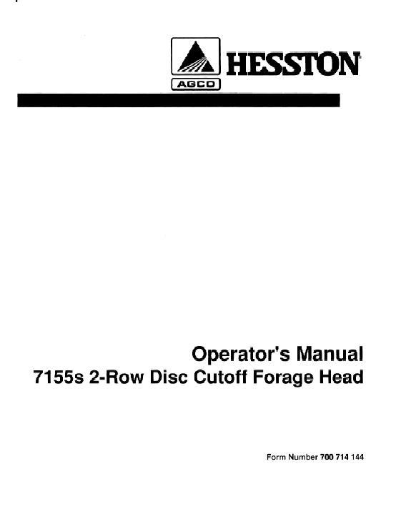 AGCO FH2R30 Corn Head (2 row 30 38 inch) Operator Manual 700714144 English 1 AGCO FH2R30 Corn Head (2 row 30 38 inch) Operator Manual 700714144 English