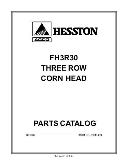 AGCO FH3R30 Corn Head (3 row 30 inch, prior sn 'M') Parts Book 79019453 English