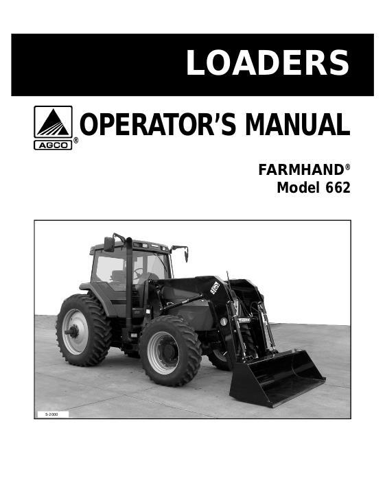AGCO FH662 Loader (mounted, Soo) Operator Manual 79019205 English 1 AGCO FH662 Loader (mounted, Soo) Operator Manual 79019205 English