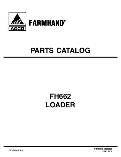 AGCO FH662 Loader (mounted, Soo) Parts Book 79019302 English